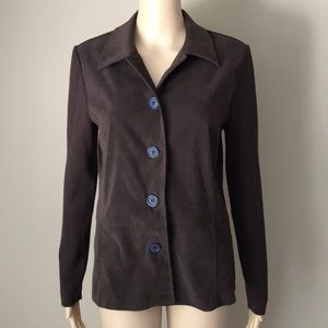Elementz brown knit sleeves blazer jacket size S